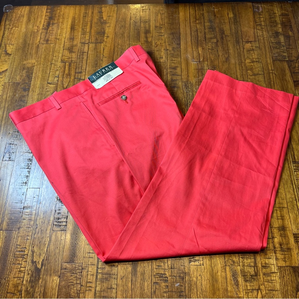 Lauren Ralph Lauren Men's Bold Red Dress Pants Chinos‎ Classic fit 40w x 30L NWT